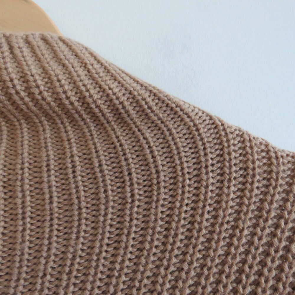 ARITZIA WILFRED Montpellier Merino Wool Chunky Knit Sweater Dress Constant Camel - Picture 13 of 15